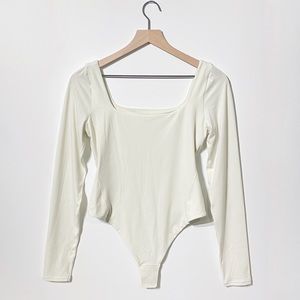 Lululemon Nulu Square Neck Long Sleeve Bodysuit BONE